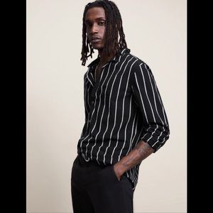 John Varvatos David Bowie pinstripe shirt. Size MEDIUM.